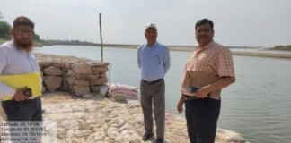 बोक्टा बरवार बंधे का अधीक्षण अभियंता ने किया निरीक्षण