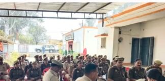 होली और रमजान को लेकर गीडा पुलिस की सख्त तैयारी।