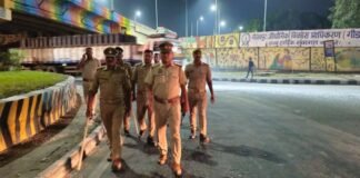 गीडा में पुलिस का फ्लैग मार्च, अपराध पर नकेल