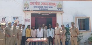 चोरी का रैकेट ध्वस्त, 6 गिरफ्तार, पिकअप, गेहूं, रिवॉल्वर बरामद।