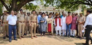 रायबरेली में हवाई हमले से सुरक्षा के लिए जीआईसी ग्राउंड में मॉक ड्रिल।