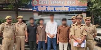 आजादनगर पुलिस की बड़ी कामयाबी, चोरी की गाड़ी संग चार गिरफ्तार।