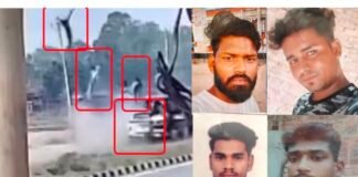 हाईवे पर भीषण हादसा, बाइक सवार चार दोस्तों की मौत।