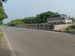 आमी नदी पुल की टूटी रेलिंग ठीक, उजाला 24*7 की खबर ने जगाया प्रशासन।