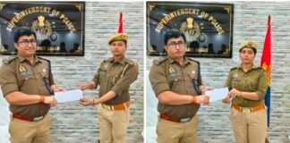 एसपी संदीप मीना का जिला मुख्यालय कार्यालय में धमाका, थाना आरक्षियों की बीट बुक चेक कर महिला पुलिसकर्मियों को दिया नकद इनाम।