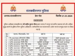 संतकबीरनगर में बड़े पैमाने पर पुलिस फेरबदल: कानून-व्यवस्था को मजबूत बनाने की बड़ी पहल