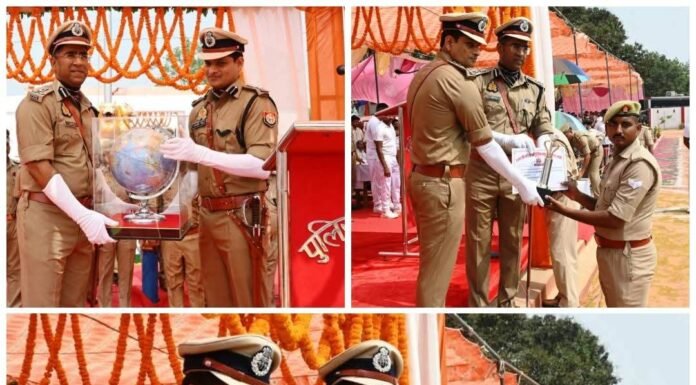 बस्ती पुलिस लाइन में भव्य दीक्षांत परेड: मंडलायुक्त व डीआईजी ने ली सलामी, रिक्रूट आरक्षियों को दिलाई शपथ
