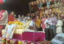 कंस वध और रुक्मिणी विवाह की कथा सुन भावुक हुए श्रद्धालु श्रीमद्भागवत कथा के सातवें दिन गूंजा भक्ति का स्वर