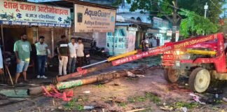 आंधी का कहर: कंपनी बाग से गांधीनगर तक तबाही, पेड़-पोल और होर्डिंग गिरे, प्रशासन की तत्परता से टला बड़ा हादसा