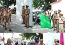 डीआईजी ने तिरंगा रैली को दिखाई हरी झंडी, पुलिस बल के साथ खुद भी बने यात्रा का हिस्सा पुलिस लाइन से निकली रैली ने शहर को रंगा देशभक्ति के रंग में, कबीर तिराहा, झंडा तिराहा और कंपनी बाग से होकर गुजरी यात्रा