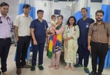 बिना ओपन हार्ट सर्जरी 11 माह की बच्ची के दिल का इलाज आरएमएलआईएमएस के कार्डियोलॉजी विभाग में पहली बार एक साल से कम उम्र के शिशु का पीडीए डिवाइस क्लोजर, कैथेटर से बंद की जन्म से खुली रक्त वाहिका